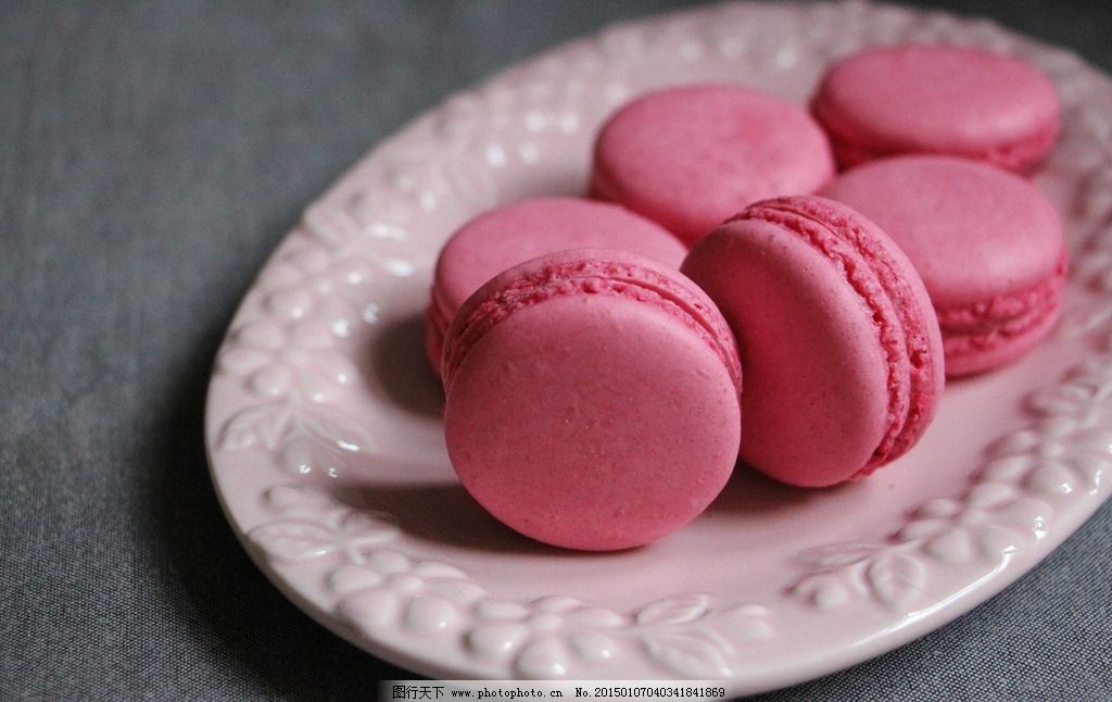 淡粉色系的甜品马卡龙|甜品 甜食 点心 西点 甜蜜马卡龙