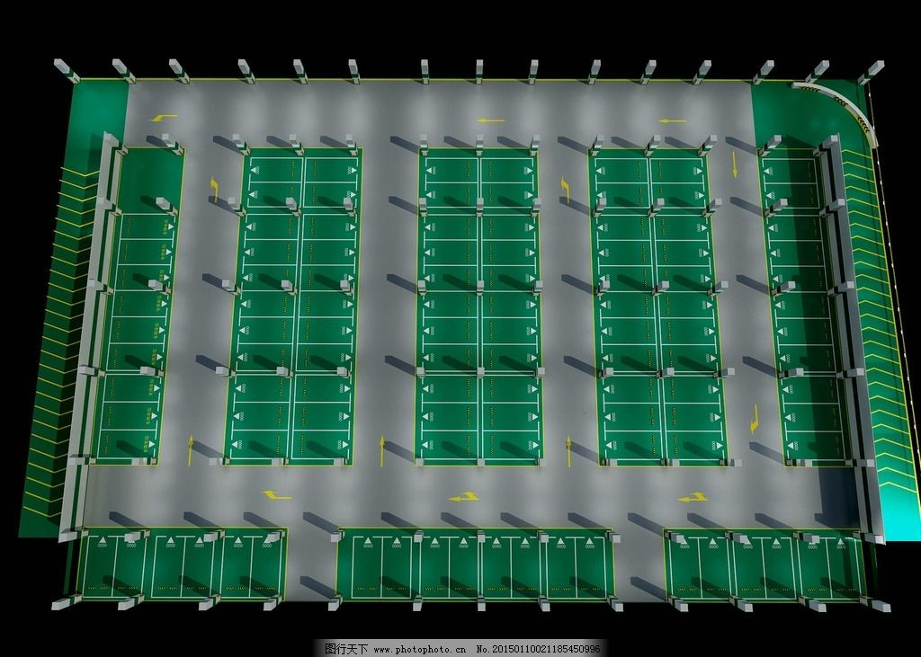 停车场3D效果图图片