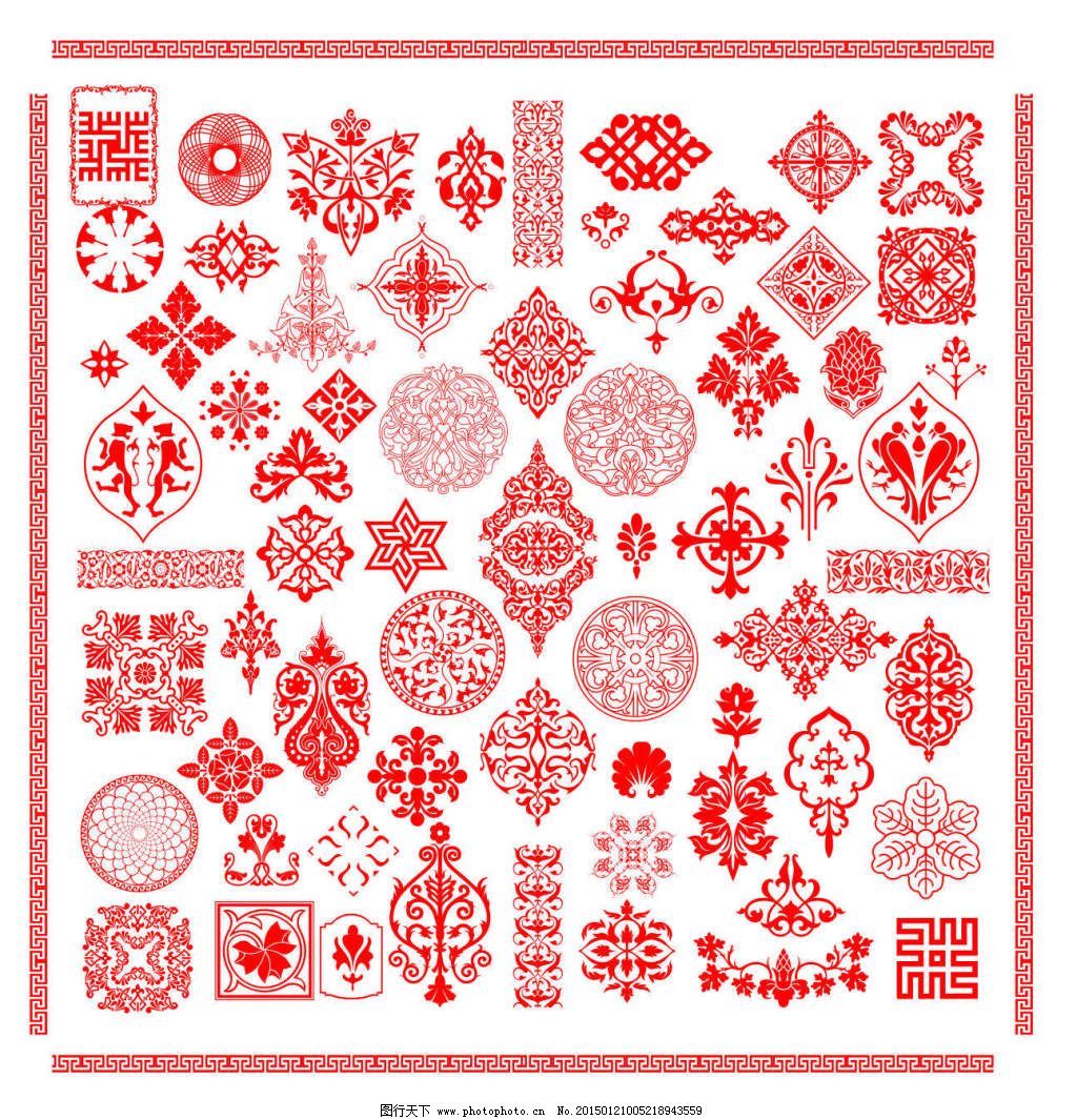 中国古典图案,源文件,万字文,欧式花纹 矢量图 花纹花边