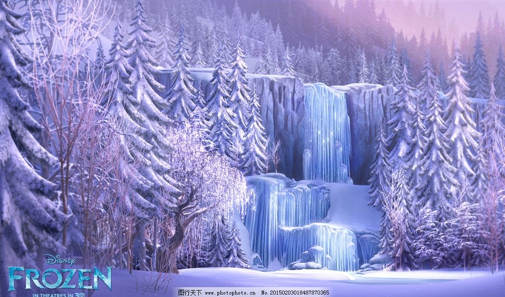 冰雪奇缘 冰雪公主 雪地场景图片