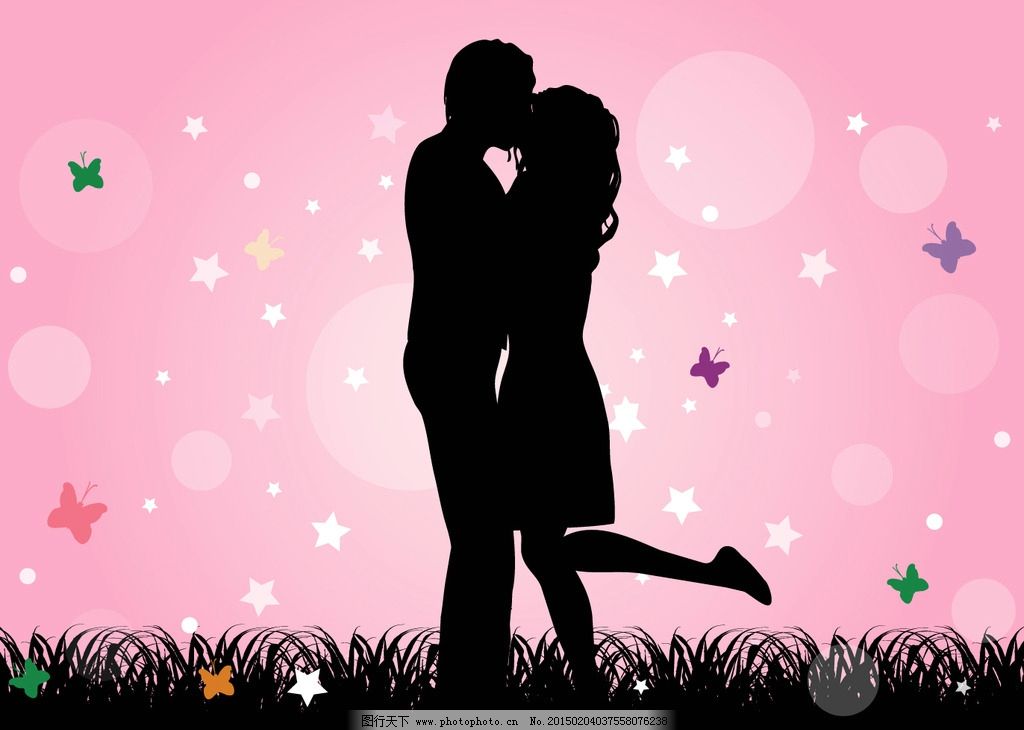 情侣 七夕 浪漫 拥抱 接吻 情人节贺卡 情人节模板 情人节玫瑰 情人节