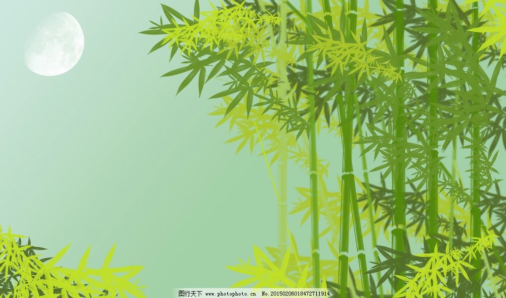 竹林月夜图片图片
