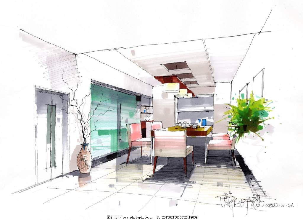 书房手绘图片素材免费下载 房地产 房屋 房子 建筑家居 室内设计 手绘图片