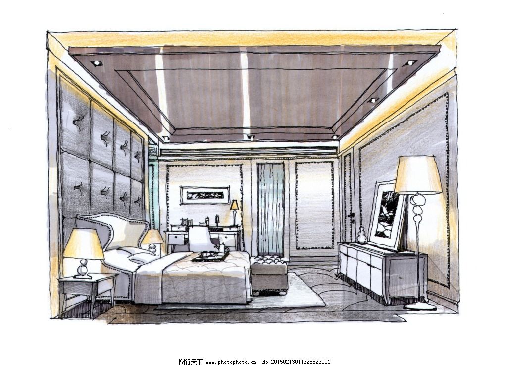 欧式室内建筑 建筑家居 效果图绘画建模建筑效果图家居透视图 模型