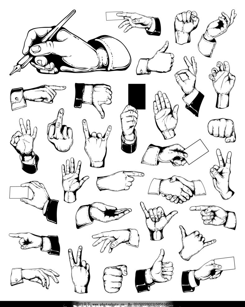手势 手指 竖大姆指 手部特写 手绘 逼真手 设计 生活人物 eps 设计