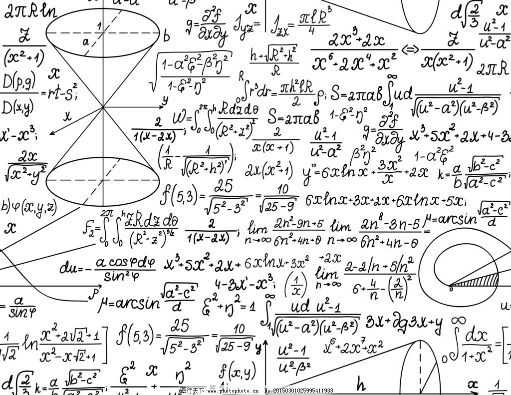 数学物理函数公式矢量素材[矢量图]_小学生手抄报
