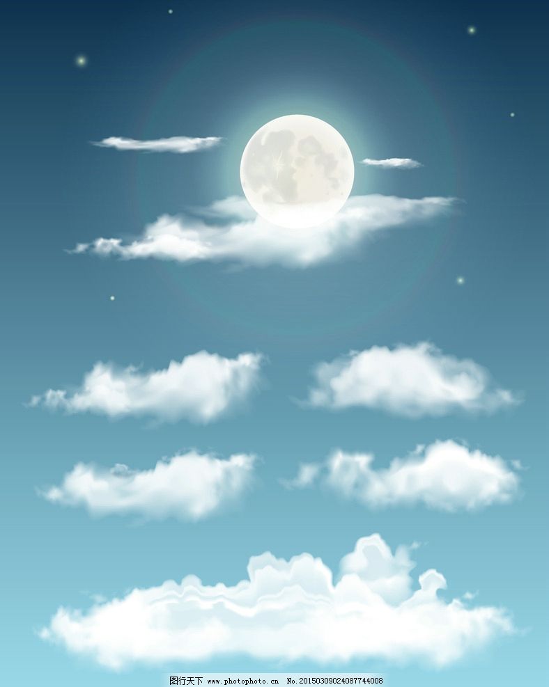 蓝天白云 天空 手绘 云彩 云朵 自然风光 底纹背景 矢量 eps 设计图片
