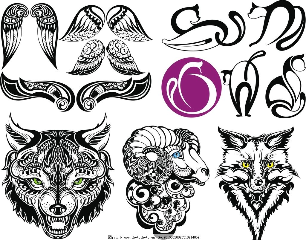 纹身刺青图案图片_花边花纹_底纹边框_图行天下图库