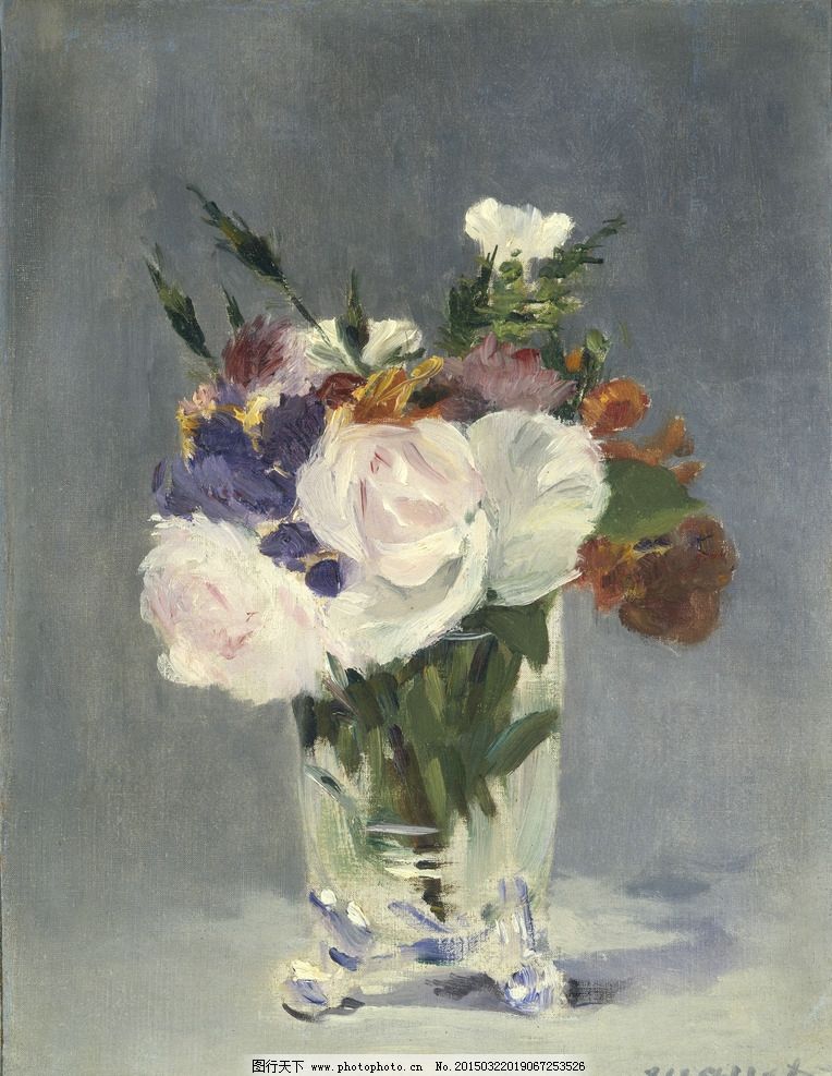 设计图库 文化艺术 绘画书法 油画 名画 花瓶 马奈 花 上传图片 设计