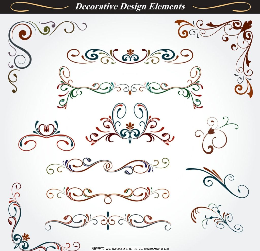 花纹图片,经典花纹 现代 时尚 边框花纹 页眉-图