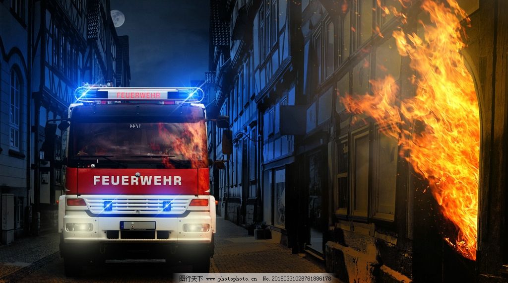 消防车灭火动画图片_消防车灭火图片