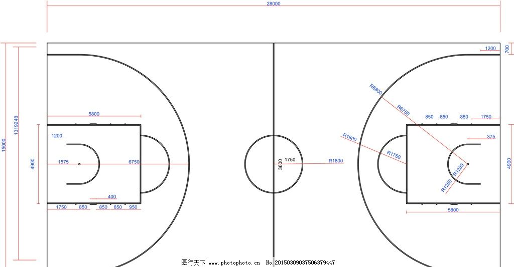 国际标准篮球场尺寸-nba大全